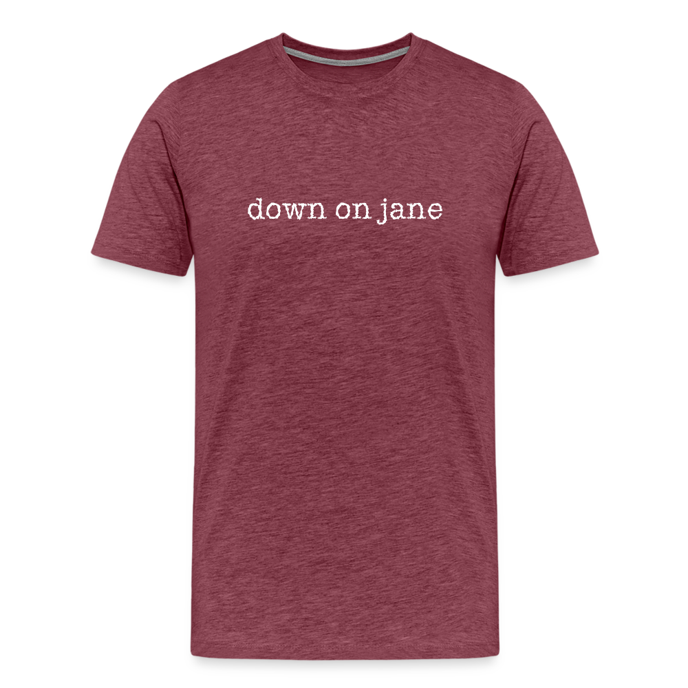 Down On Jane Logo T-shirt - heather burgundy