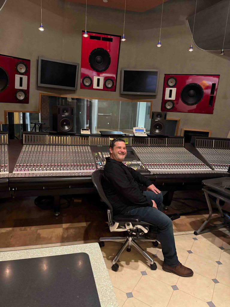 Rob Hoffman sitting at the Recording Console of Studio X