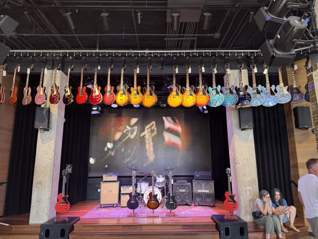The "stage" and  guitar carousel at the Gibson Garage in Nashville Tennessee 
